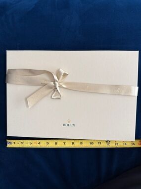 Rolex Cream and Gold Ribbon Presentation Box